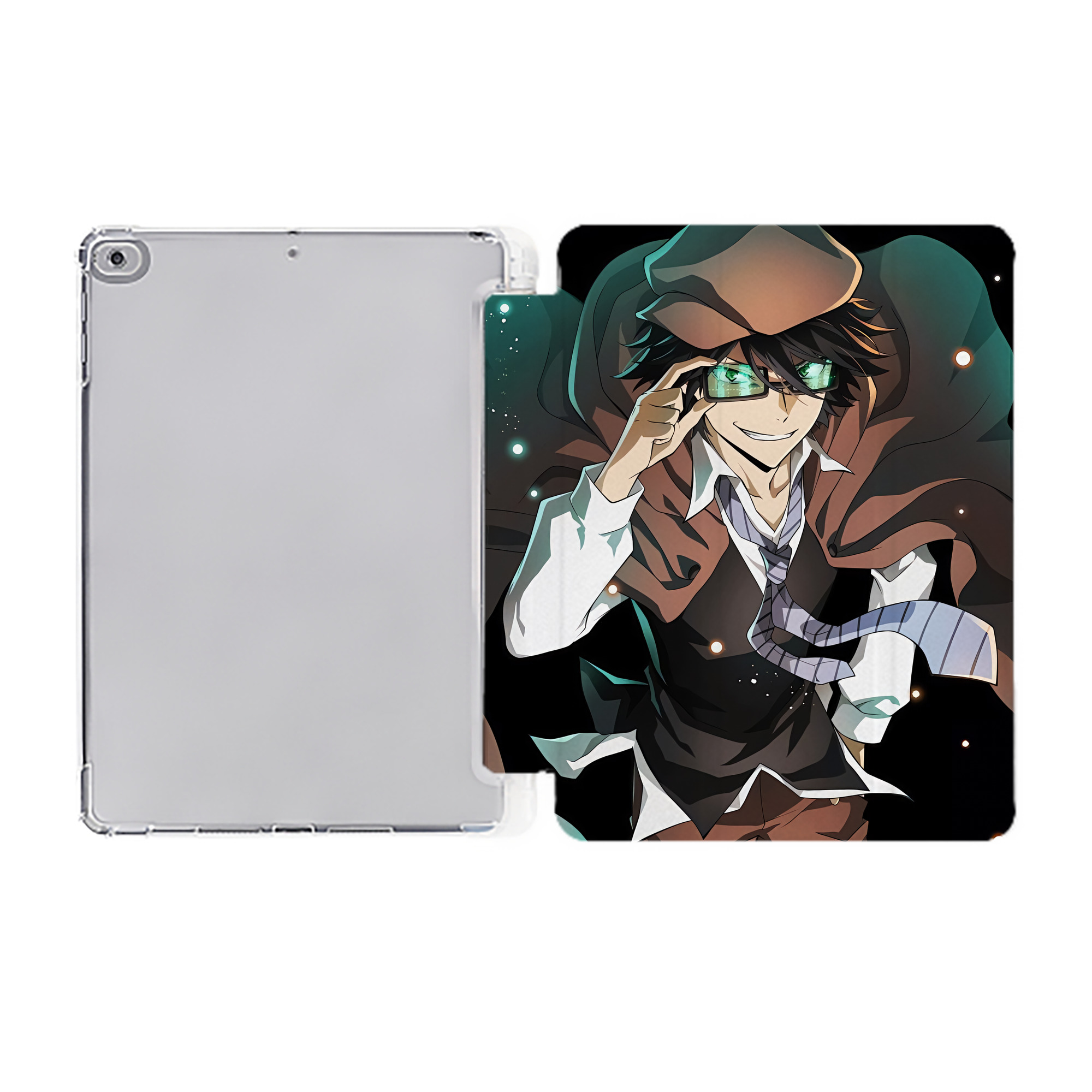 （画像用） 文豪ストレイドッグス Bungo Stray Dogs IPad ケース ペン収納付き 三つ折りスタンド PUレザー×シリコン 対応機種9.5/10.5/10.9インチ